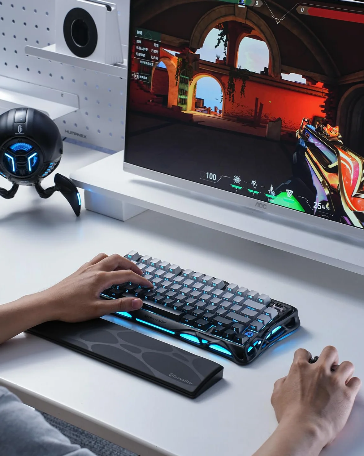 GravaStar Tastatur Handgelenkauflage Pad-Schwarz