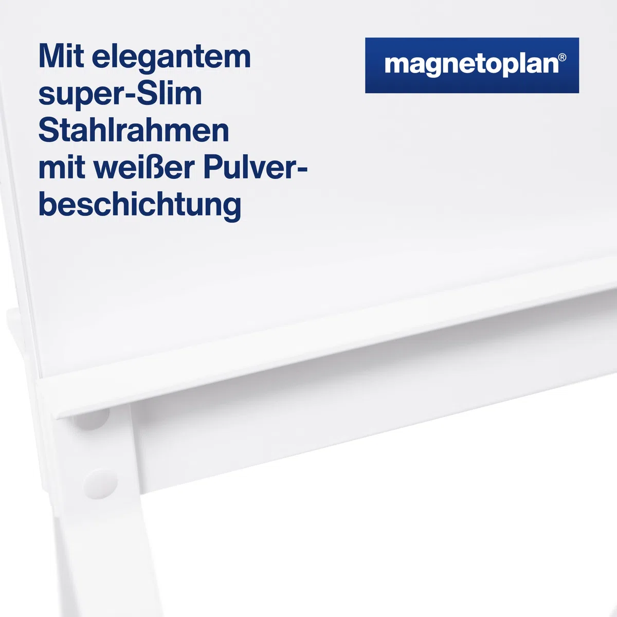 magnetoplan Design-Glas- & Pinnboard, mobil, Weiss | Whiteboard magnetisch + Pinnboard | Mobiles Board doppelseitig | Magnetwand auf Rollen | Hochwertige Glasoberfläche | BxHxT 760x1800x600mm